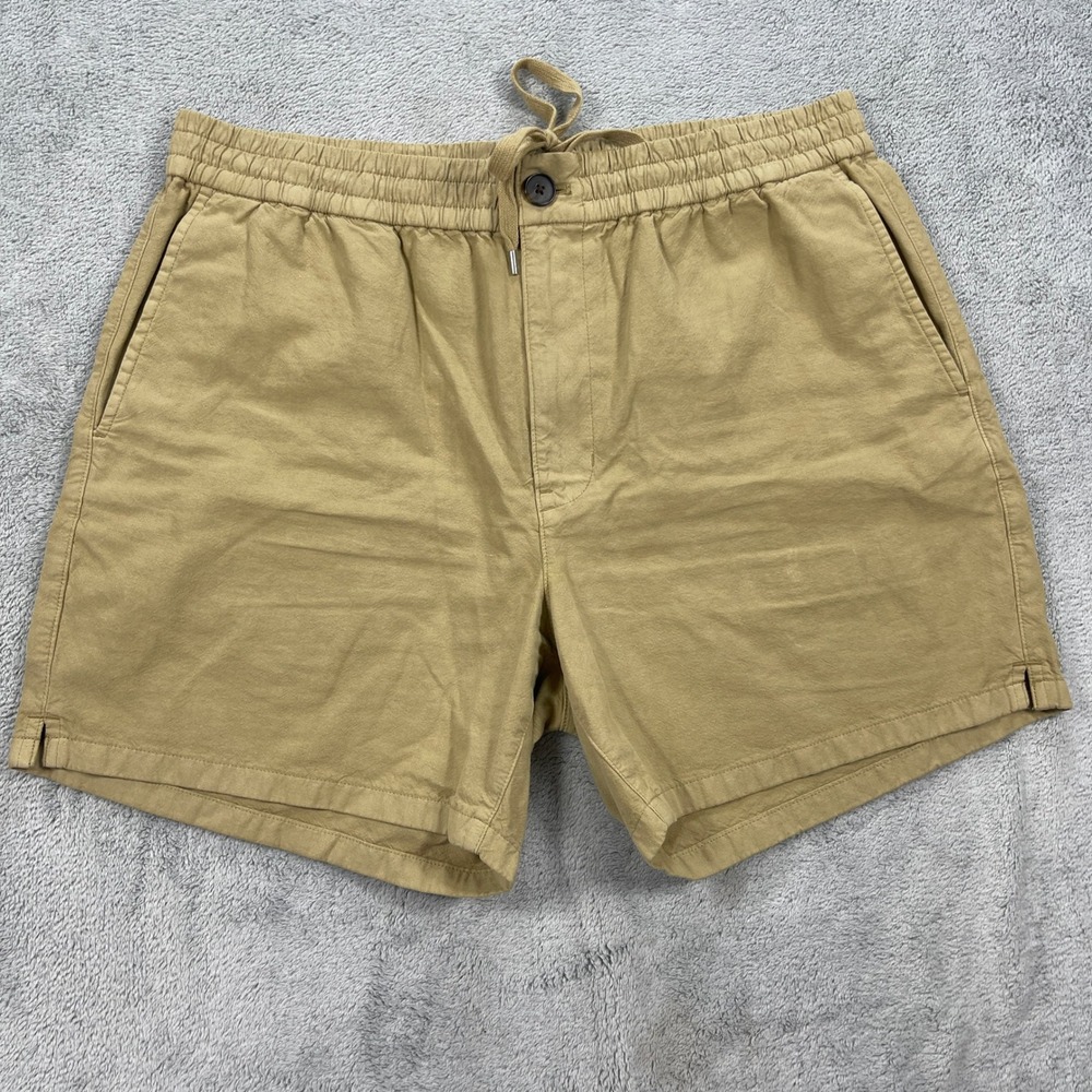 Madewell Shorts Mens L Tan Hemp Cotton Blend Pull-On Elastic Waist Drawstring